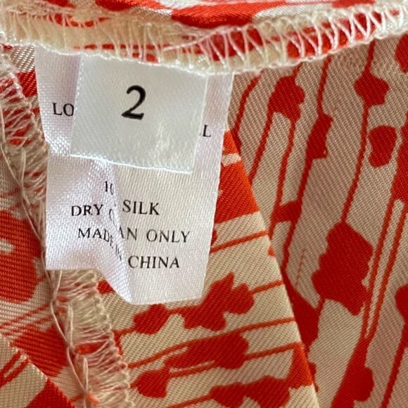 Loeffler Randall Silk Print Blouse Size 2 - Picture 4 of 10